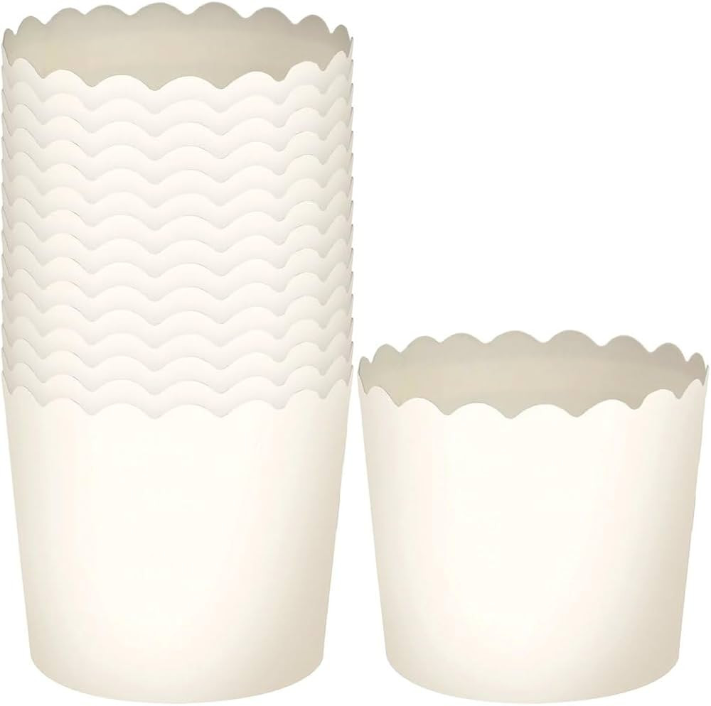 Blue Sky Simcha Collection Scalloped White Paper Baking Cups | Pack of 16 | Amazon (US)