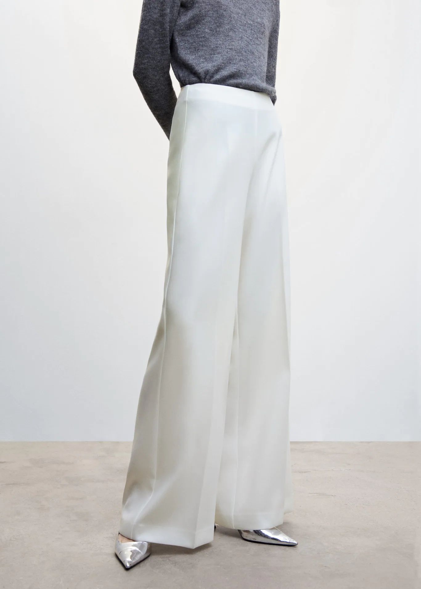 High-waist palazzo pants | MANGO (US)