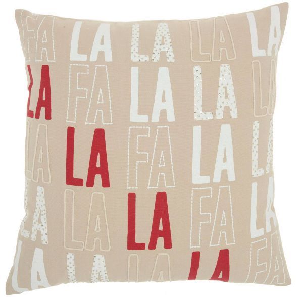 18"x18" 'Fa La La La La' Christmas Square Throw Pillow - Mina Victory | Target