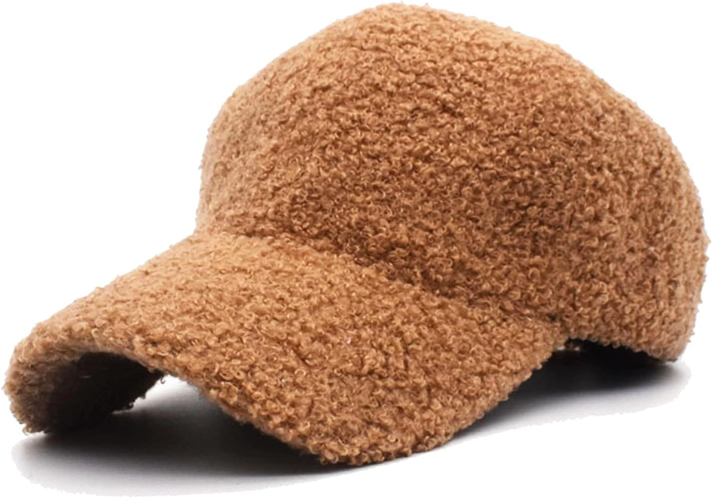 Warm-Winter Baseball-Caps Teddy-Fleece Faux-Lamb-Wool Hip-Hop Cap for Men Women | Amazon (US)