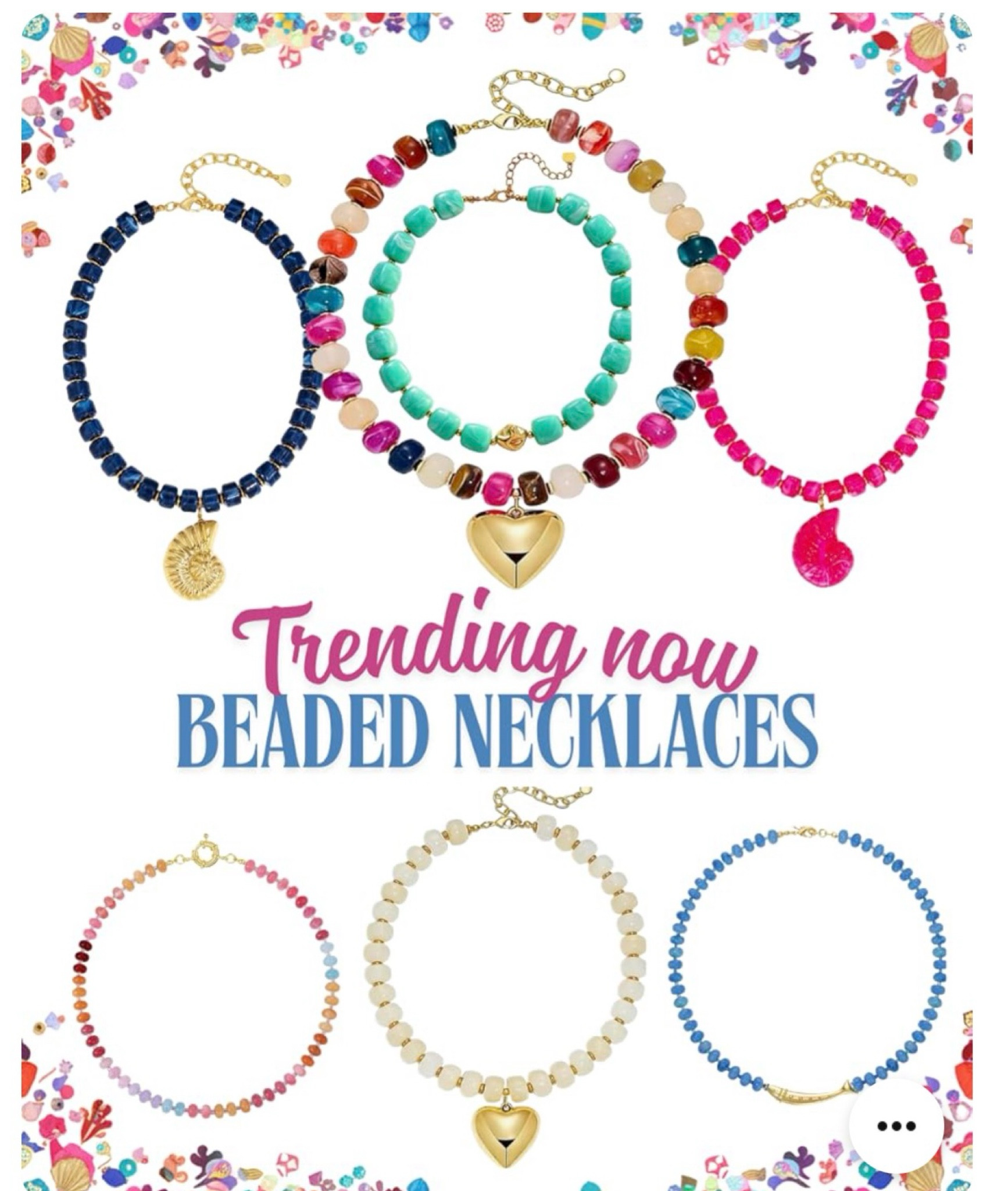 Affordable beaded necklace! 🩷🩵💛💜