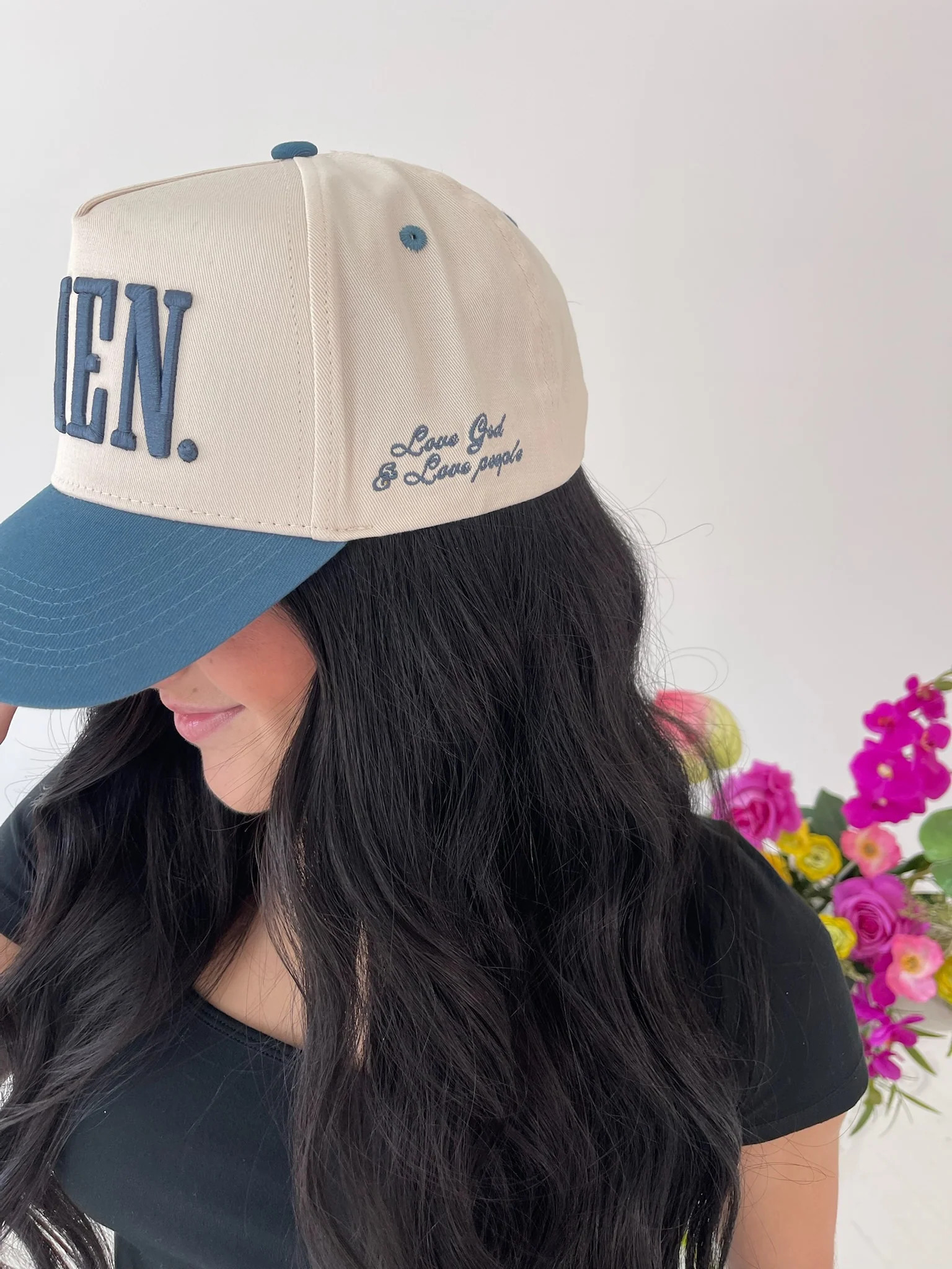 AMEN. - Slate Blue Vintage Trucker Hat | KenzKustomz