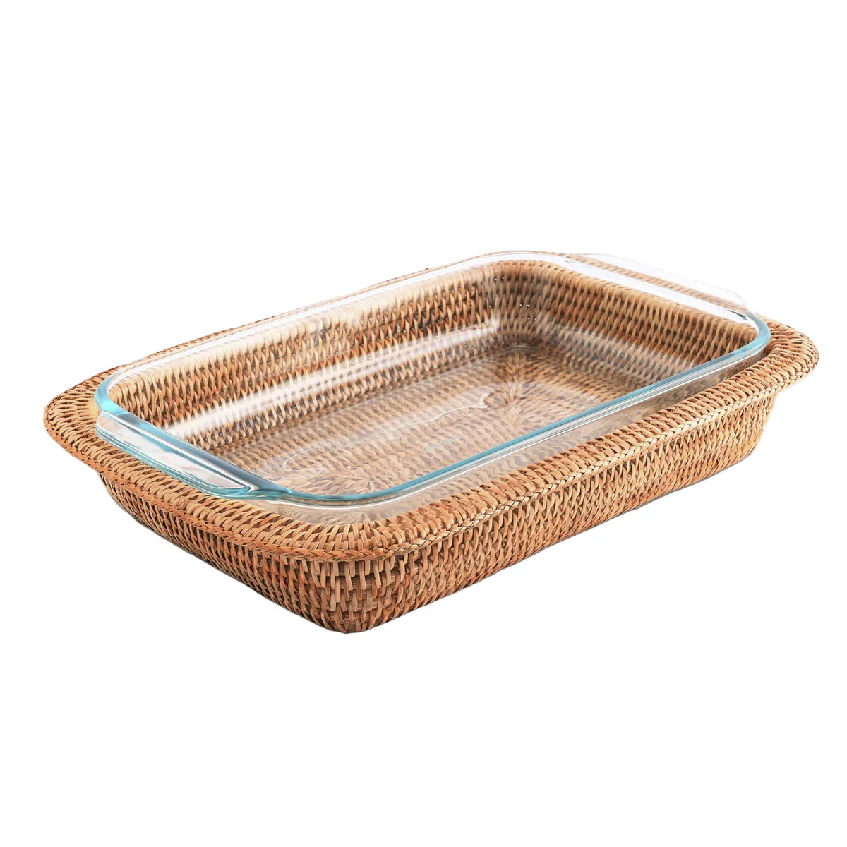 Hand Woven Rattan Casserole Holder 3qt | The Well Appointed House, LLC