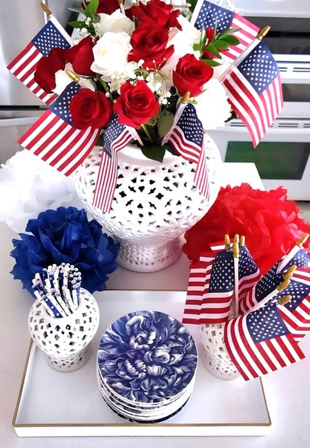 Spring table | spring decor | Memorial Day table | Blue and White plates | spring decor | USA decor | early spring | Patriotic decorations | Red White Blue decor | home decor | classic home | modern home | coastal home | preppy style | southern home | southern charm | southern living | spring decorations | spring style | spring 





#LTKFindsUnder100 #LTKHome #LTKSeasonal