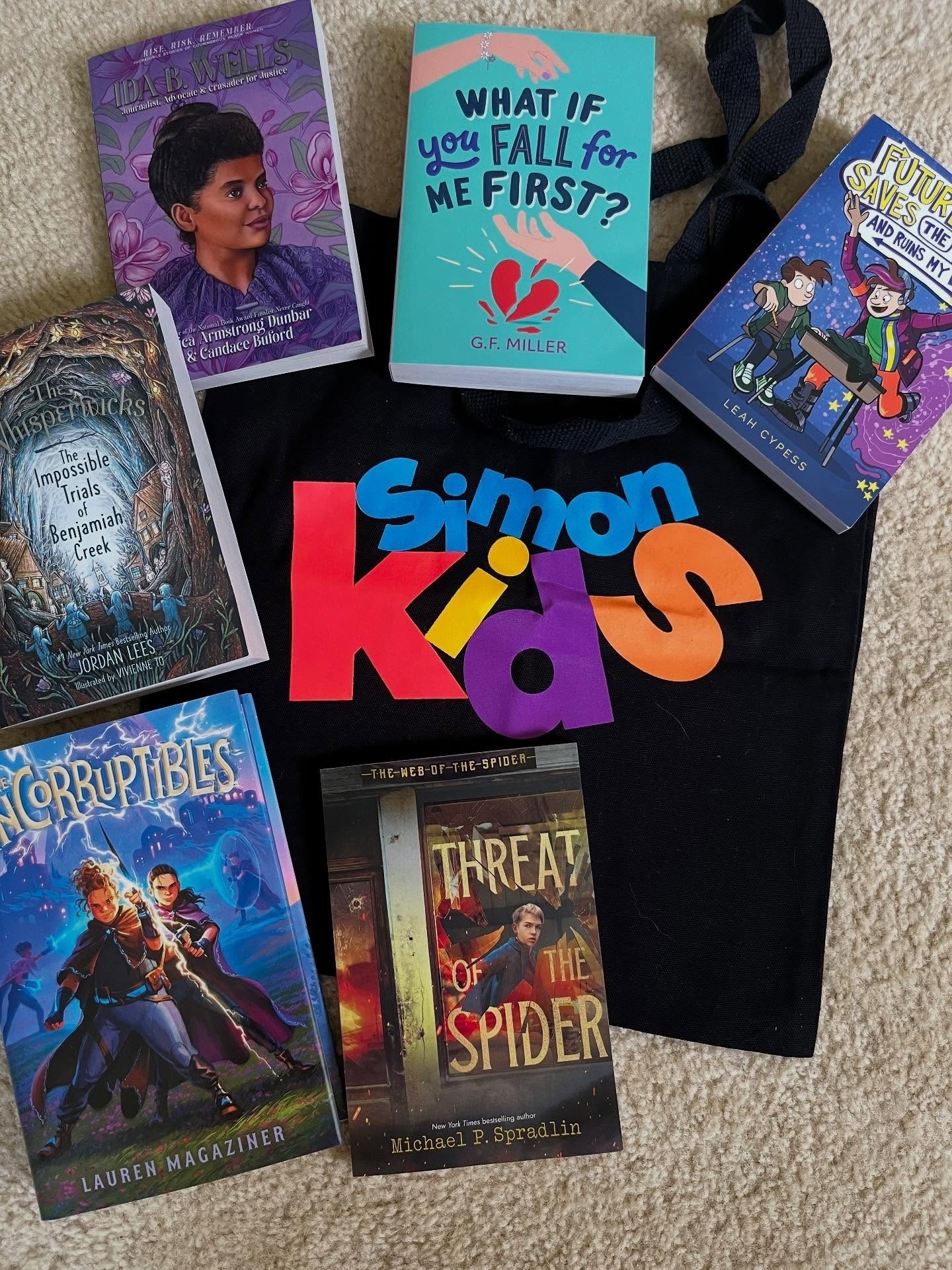 📕 Middle Grade Reads 📕

Thanks @simonkids for these great middle grade reads!

📕 Threat of the Spider
By: Michael P. Spradlin 
“A twelve-year-old boy searches for his father and fights for free press amid the chilling rise of Hitler’s Germany.”

📘Incorruptibles 
By: Lauren Magaziner
“A girl joins the human resistance against sorcerer tyranny.”

📙The Impossible Trials of Benjamin Creek
By: Jordan Lees 
“Benjamiah returns to a much-changed Wreathenwold in this spooky, illustrated second book.”

📗Ida B. Wells 
By: Erica Armstrong Dunbar and Candace Buford 
“Meet journalist and activist Ida B. Wells in this vibrant middle grade biography.”

📕What if You Fall for Me First
By: G. F. Miller
“A girl determined to ditch her goody-two-shoes image and the cool guy classmate she enlists to help her get more than they bargained for in this relatable and swoon-worthy middle grade rom-com.”

📘Future Me Saves the World (and Ruins my Life)
By: Leah Cypees
“a boy’s time-travelling older self gives him an impossible mission: convince his class to be nice to their substitute teacher…or risk the fate of the world.”

Which one would you read first? #simonkids #gifted #middlegrade #simonkidscrew