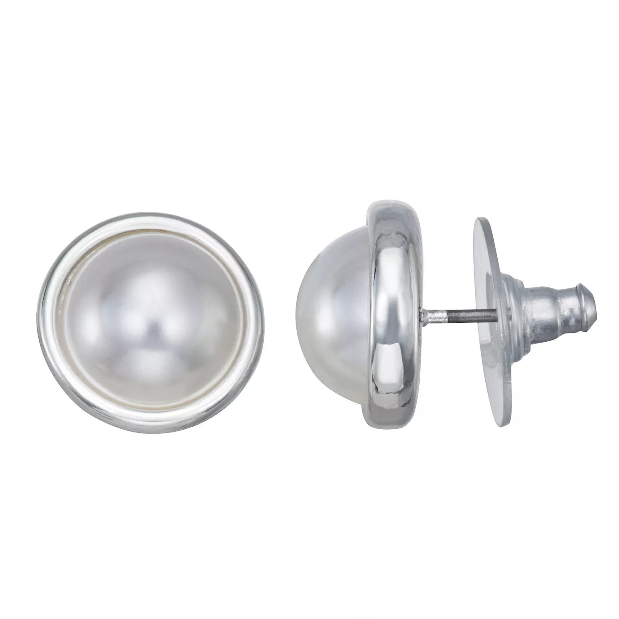 You're Invited Silver Tone Simulated Pearl Stud Earrings | Kohl's
