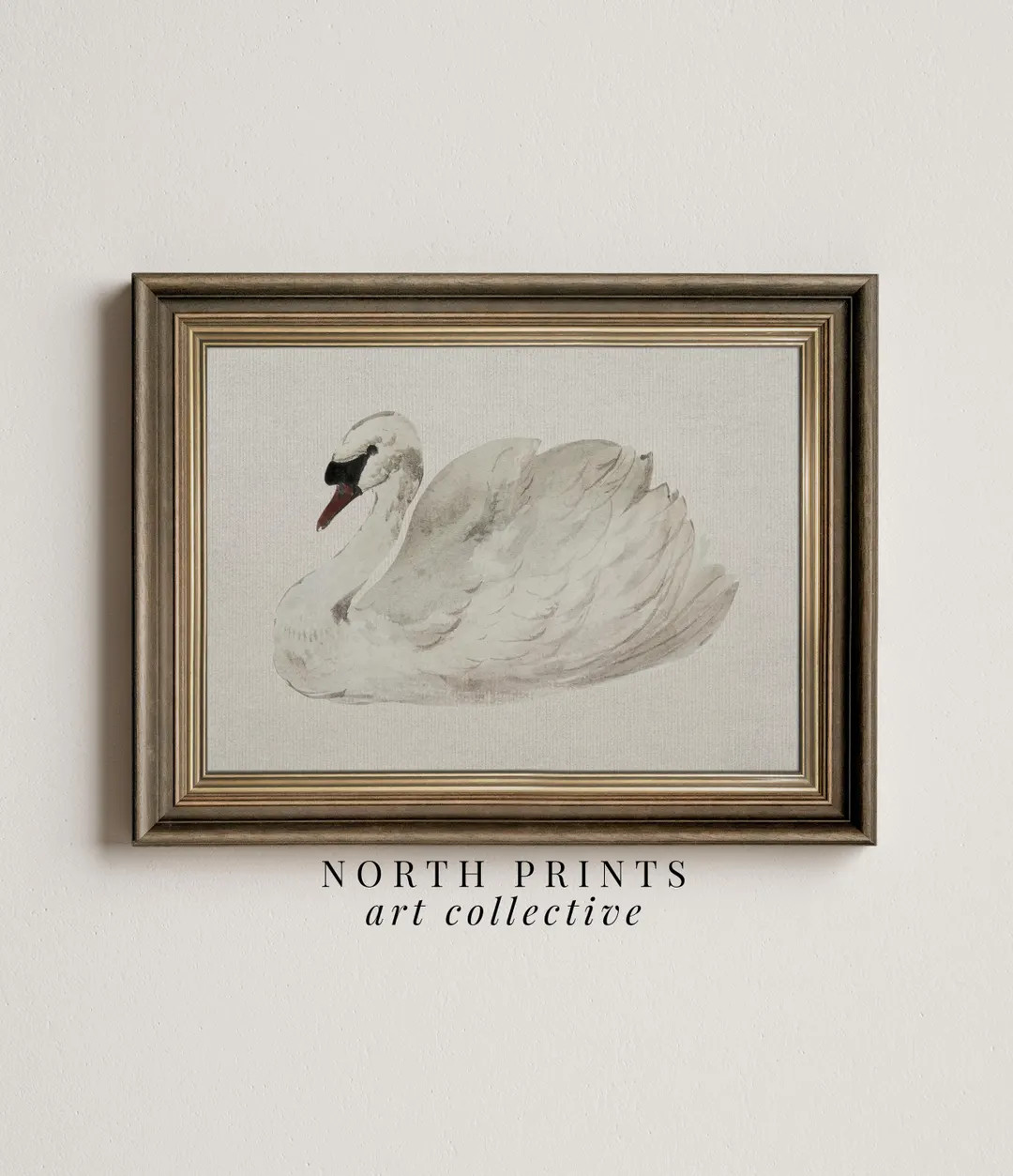 Vintage Swan Art Print, Cottagecore Neutral Decor Digital PRINTABLE Download, Antique Swan Wall A... | Etsy (US)