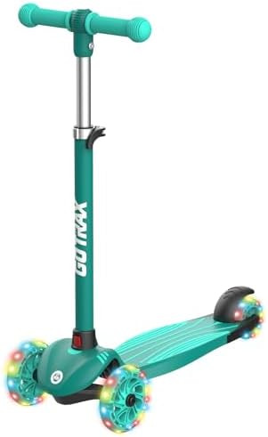 Gotrax KS1 Kids Kick Scooter, LED Lighted Wheels and 3 Adjustable Height Handlebars, Lean-to-Stee... | Amazon (US)
