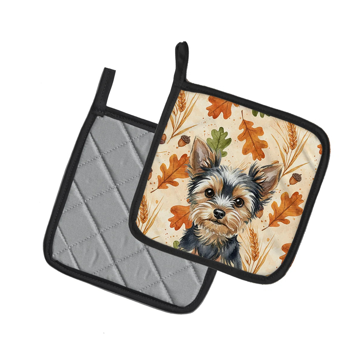 Caroline's Treasures Black and Tan Yorkshire Terrier Heirloom Fall Pair of Pot Holders | Wayfair | Wayfair North America