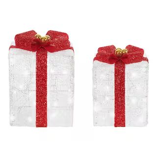 2-Piece Twinkling LED Gift. Boxes Holiday Yard Decoration | The Home Depot