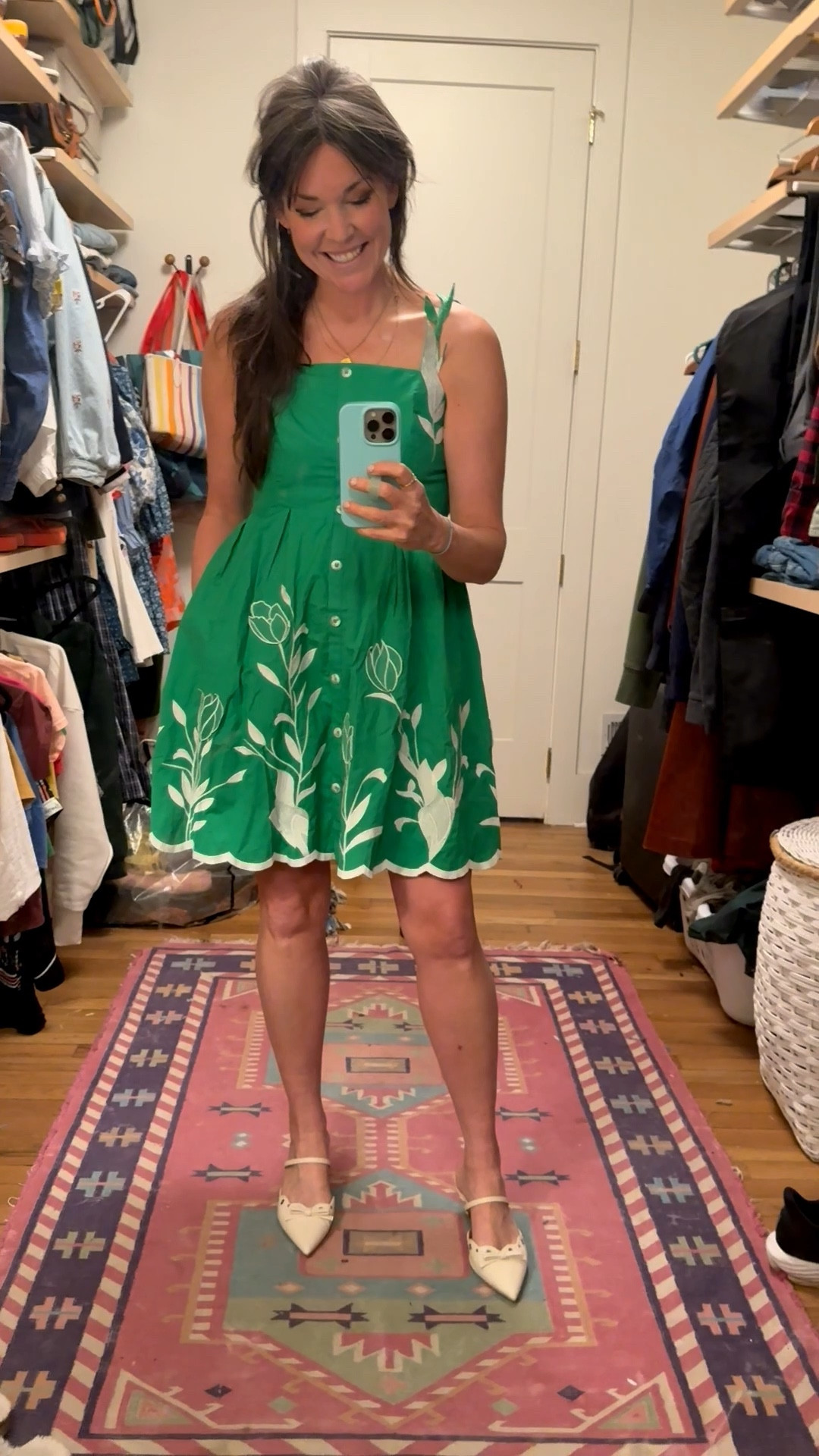 This dress is *so* cute! It has a slightly longer length and a higher neckline if you are looking for more coverage! I love the button detail on the front, but it doesn’t actually button, so you don’t have to worry about any gaping.💫 This dress is such a winner for spring! I’m wearing a medium and it’s just right!

#LTKOver40 #LTKmomlife #LTKSeasonal