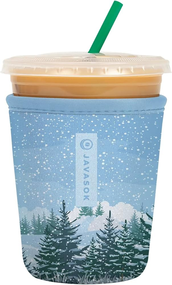 Sok It JavaSok Iced Coffee & Cold Soda Insulated Neoprene Cup Sleeve (Winter Wonderland, Small: 1... | Amazon (US)