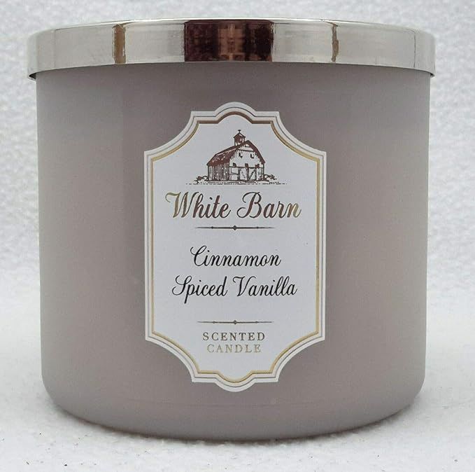 Bath & Body Works CINNAMON SPICED VANILLA 3-Wick Candle with essential oil 14.5 oz / 411 g | Amazon (US)