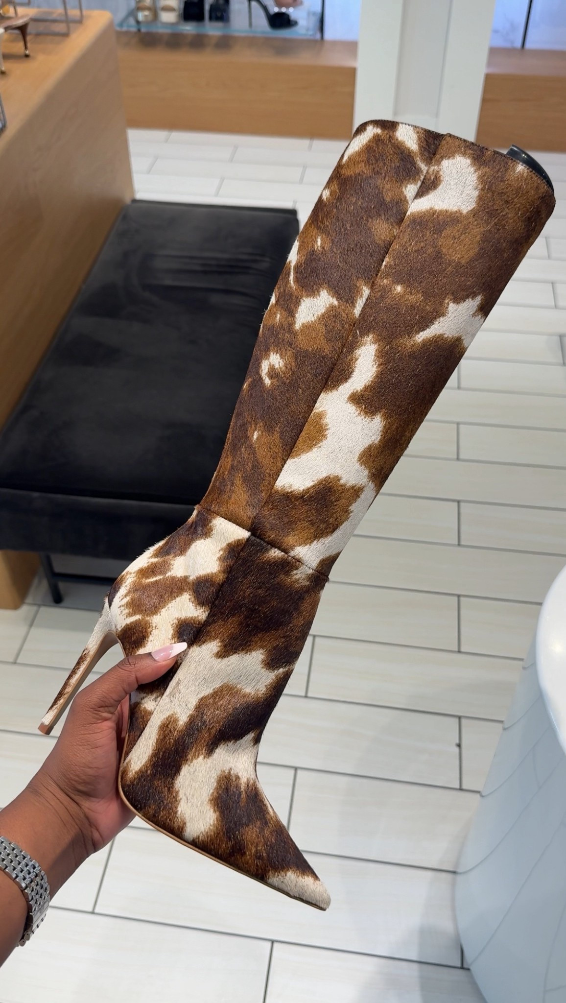 Obsessed with these Steve Madden cow print boots
Linked on screen
And in my bio
They run small so SIZE UP
a half size (I'm a 7.5 but grabbed the 8 and they're perfect and super comfy). They are 4 inches high. 
#CowPrintBoots #SteveMadden #FallOOTD #BootTok #CowgirlCore #StreetStyle #TikTokShopFinds #ViralBoots #ComfyAndCute

#LTKShoeCrush #LTKSaleAlert #LTKFallSale