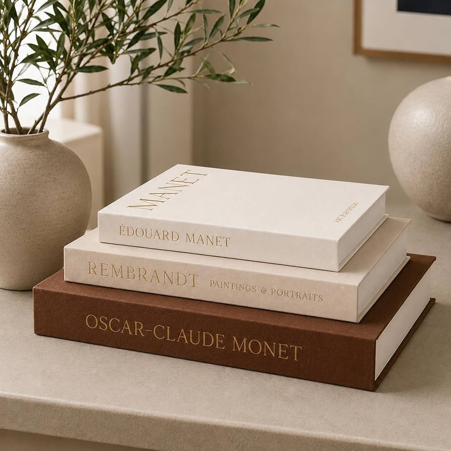 Set of 3 Decorative Linen Faux Books With Magnetic Hidden Storage | Amazon (US)