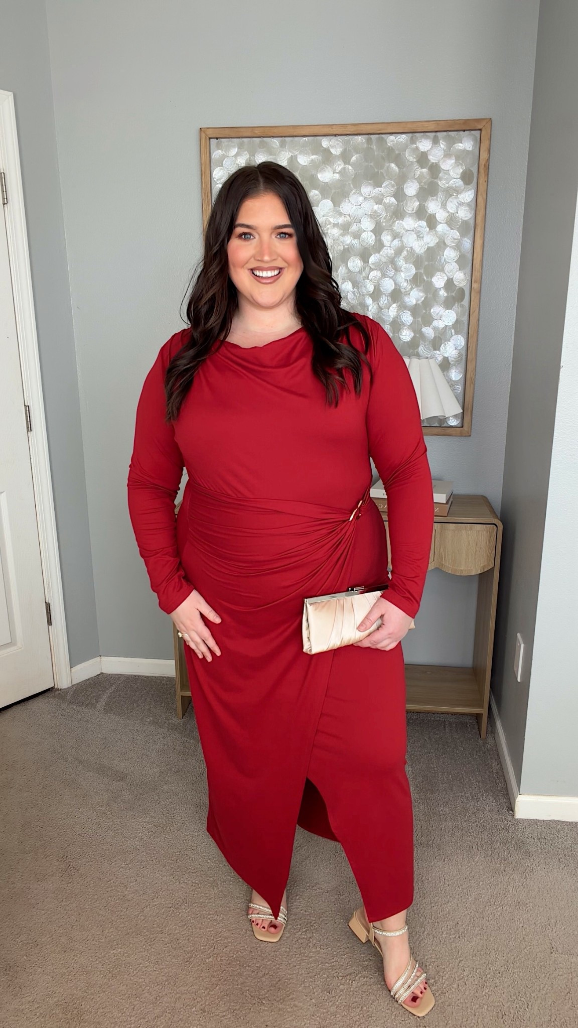 Long sleeve red dress ❤️‍🔥🌹🍷 Plus size approved style, comes in more colors under $50! Date night approved, girls night out, galentines outfit. Size XXL

#LTKgrwm #LTKPlusSize #LTKootd