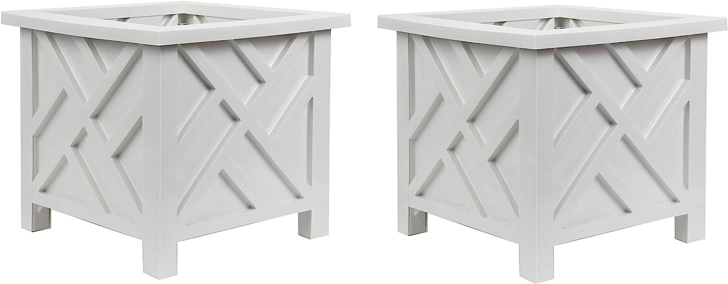 Meduofon Chippendale Planters | Set of 2 | White. Great for Outdoors | Walmart (US)