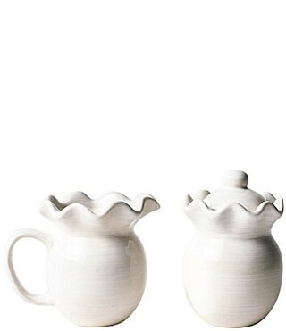 Coton Colors Signature White Ruffle Cream and Sugar Set | Dillard's