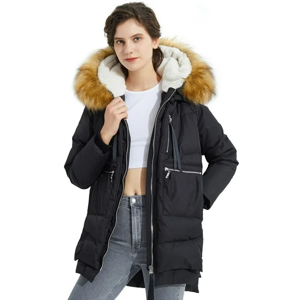 Orolay Women's Thickened Down Jacket Winter Hooded Coat with Faux Fur Trim | Walmart (US)
