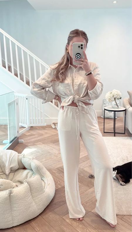 Linen shirt, linen trousers, cosy fashion, loungewear, casual style, comfy outfit, relaxed fashion, neutral tones, comfort, everyday, summer outfit 

#LTKStyleTip #LTKU #LTKSeasonal