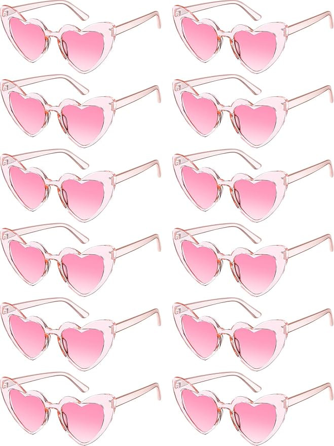 Flutesan 12 Pack Bachelorette Sunglasses Bride Bridesmaid Heart Shaped Sunglasses Women Eyeglasse... | Amazon (US)