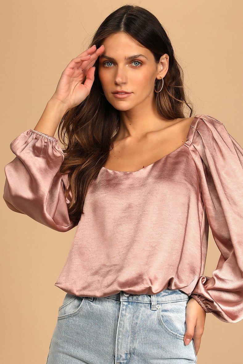 Reunited With Style Mauve Pink Satin Long Sleeve Top | Lulus (US)