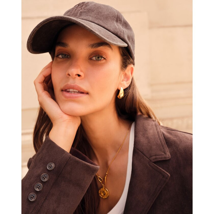 Embroidered Logo Cap in Faded Chocolate | Katie Loxton Ltd. (UK)