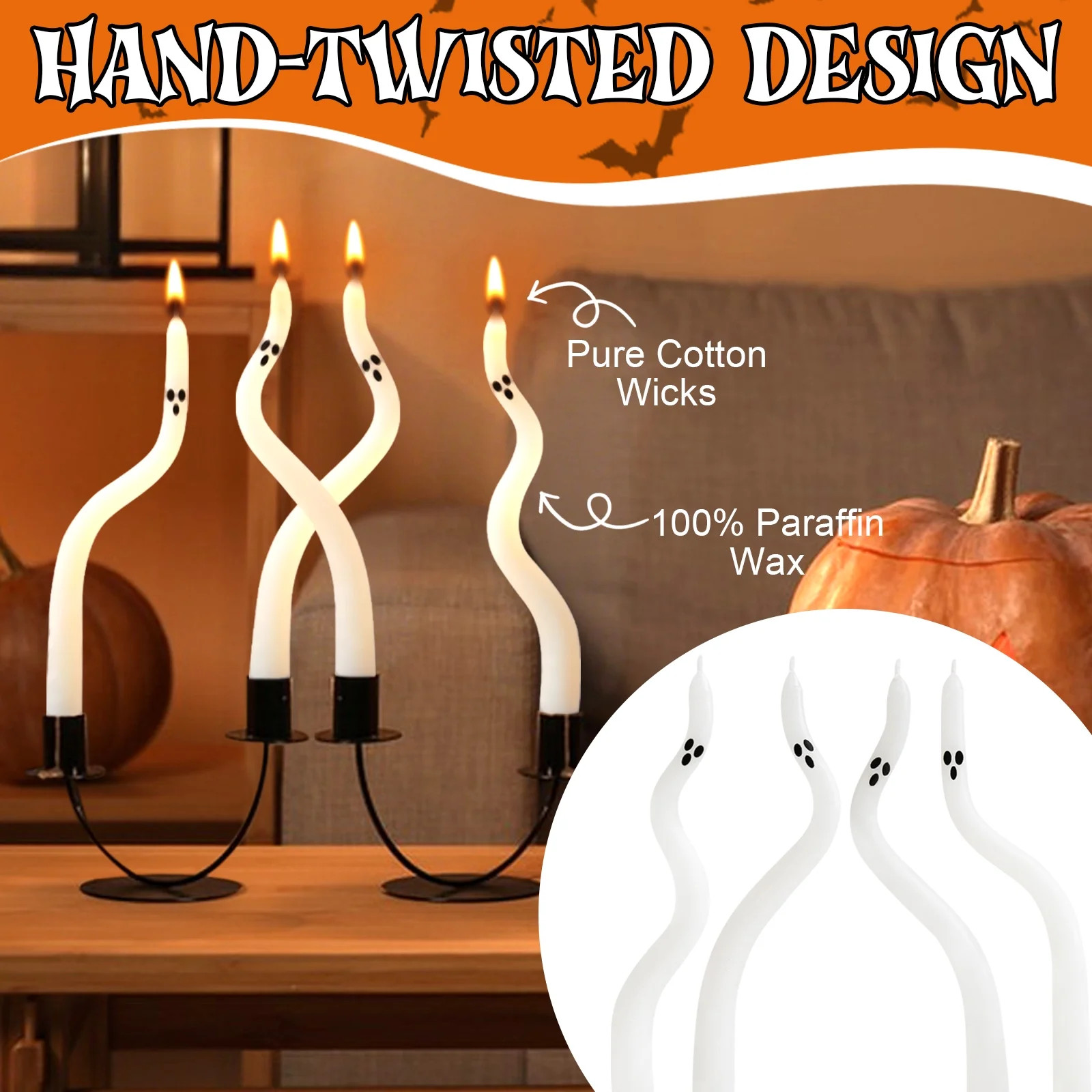 4-Pack 9.4in Cute Taper Candles - Halloween Centerpieces for Party Tables & Mantels | Walmart (US)