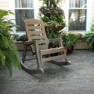 Big Easy Plastic Outdoor Rocking Chair Mushroom 8080-96-4300 - The Home Depot | The Home Depot