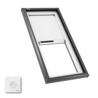 22-1/2 in. x 46-1/2 in. Fixed Curb Mount Skylight with Laminated Low-E3 Glass, White Solar Powere... | The Home Depot