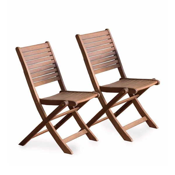Indoor/Outdoor Eucalyptus Folding Bistro Chairs (Set of 2) | Wayfair Professional