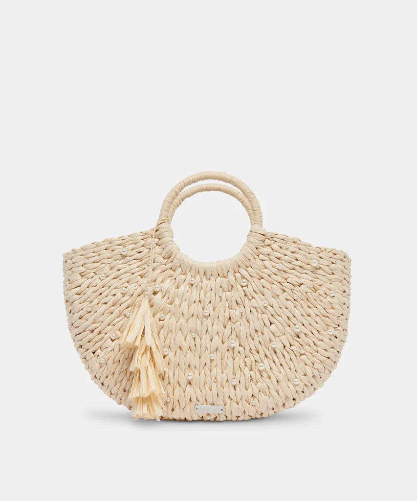 ESTELLE HANDBAG NATURAL PEARL RAFFIA | DolceVita.com