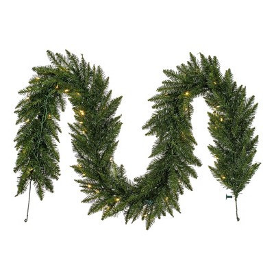 Vickerman 25' Camdon Fir Artificial Christmas Garland, Warm White LED Mini Lights | Target