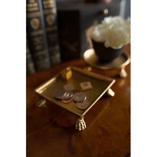 Charlton Home Round Pewter Claw Foot Accessory Tray | Walmart (US)