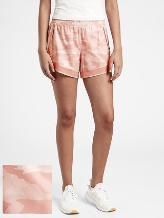 Printed Mesh Racer Run Short 4" | Athleta