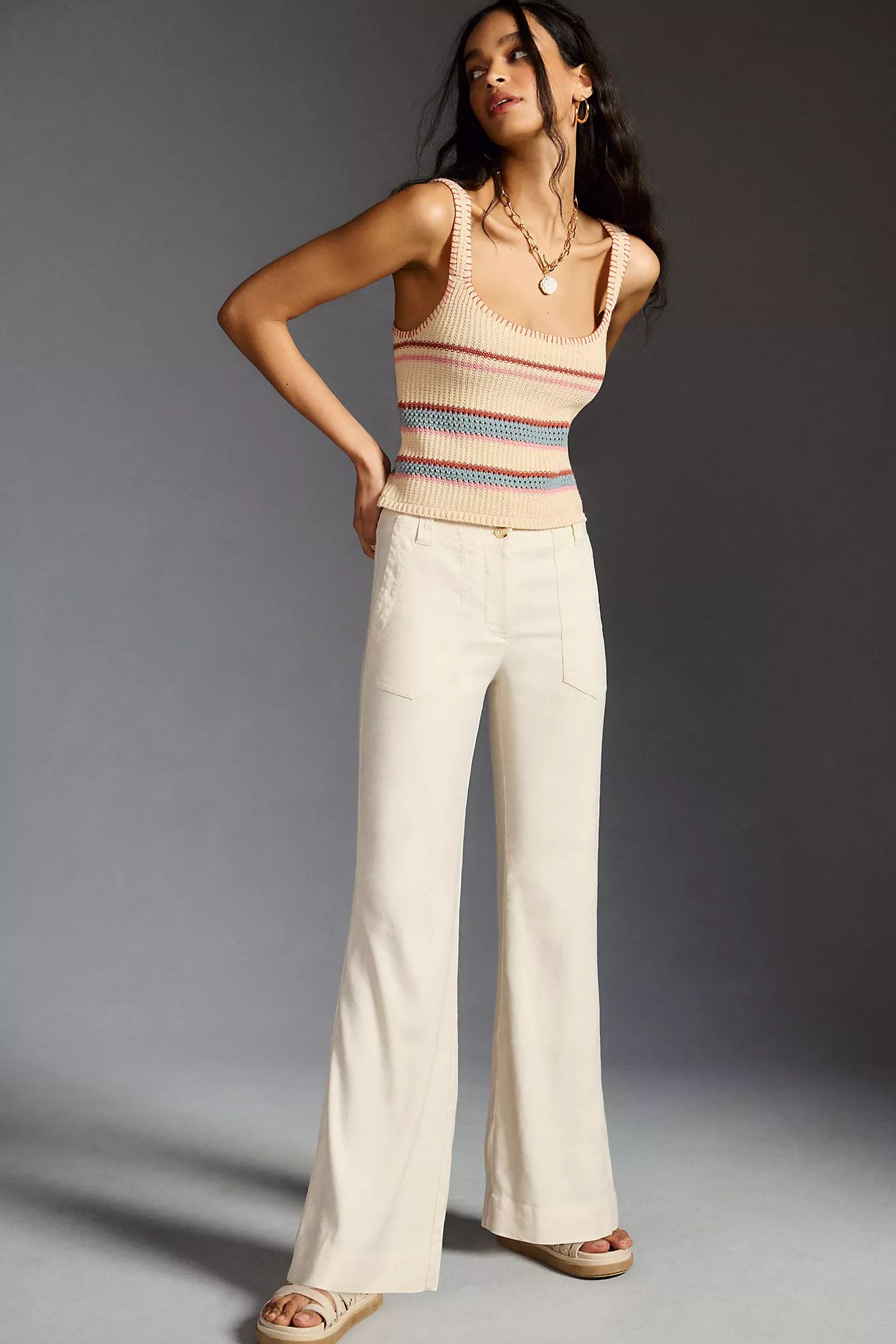 The Naomi Linen Wide-Leg Flare Pants | Anthropologie (US)