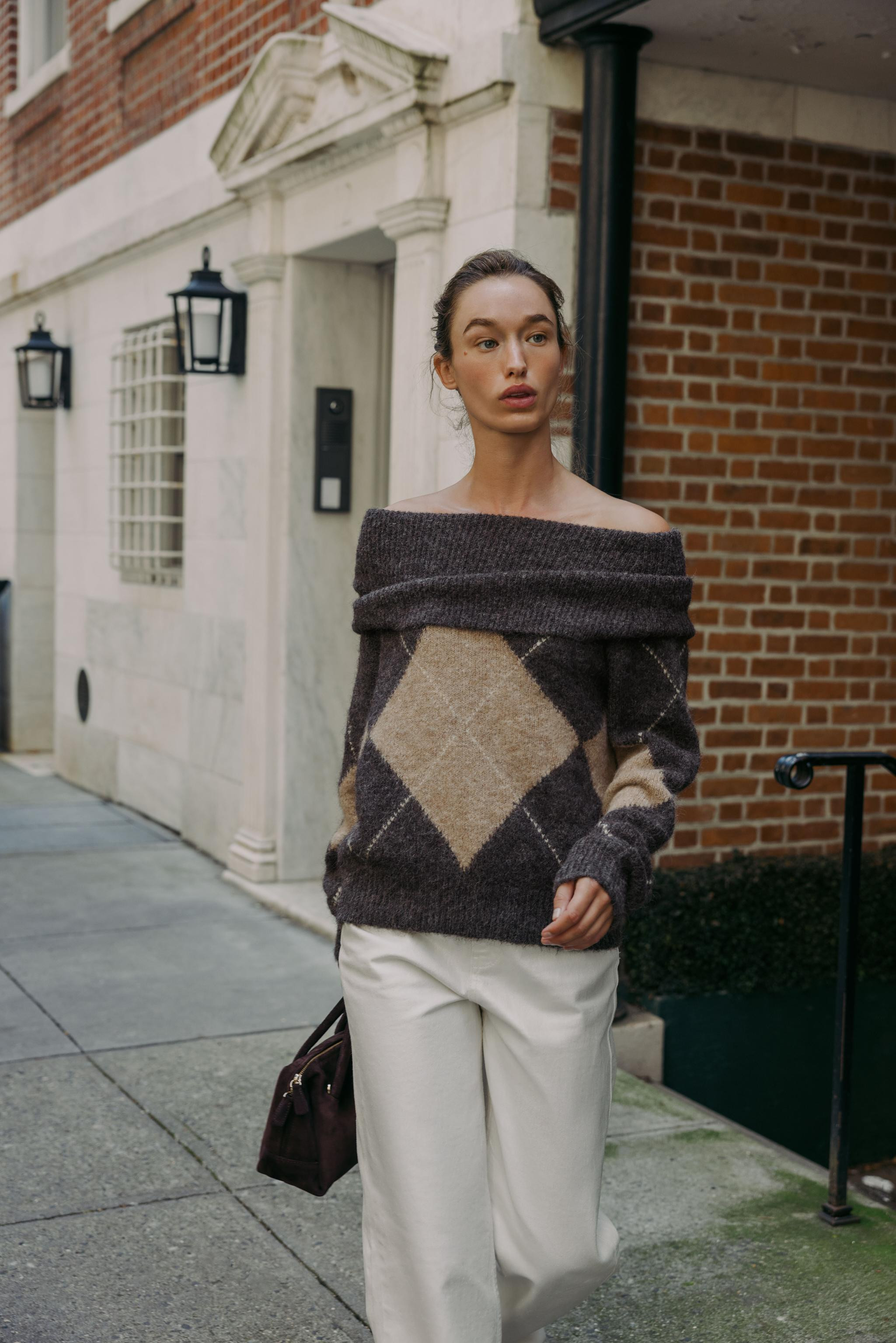 DIAMOND PATTERN STRAPLESS KNIT SWEATER | Zara UK