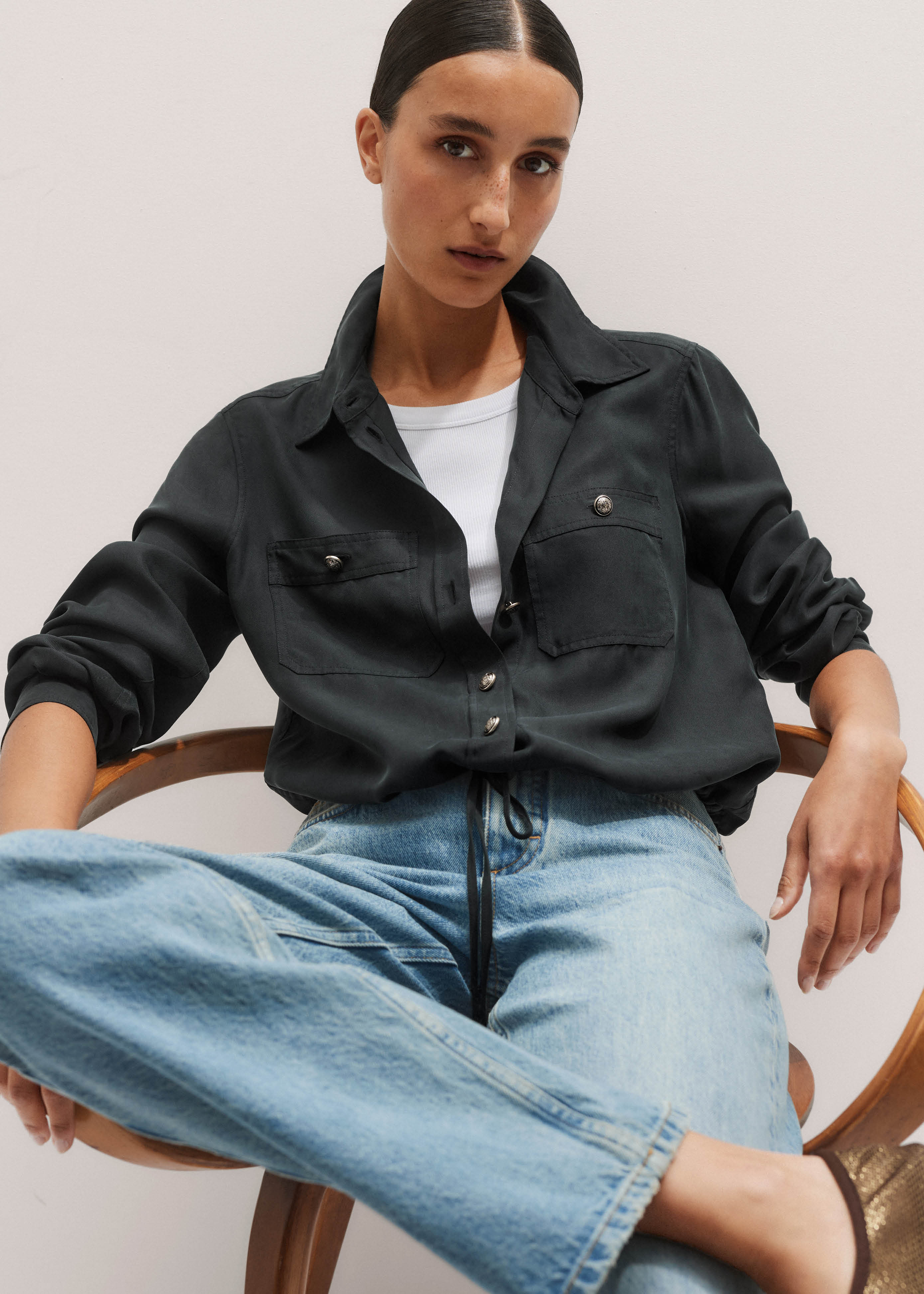 Washed Silk Elevated Shirt Washed Silk | ME+EM Global (Excluding US)