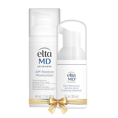 EltaMD AM Restore Face Moisturizer and Skin Recovery Amino Acid Foaming Facial Cleanser Set, For Acne-Prone and Sensitive Skin, 1.7 Fl Oz Moisturizer and 1 Fl Oz Face Cleanser | Amazon (US)