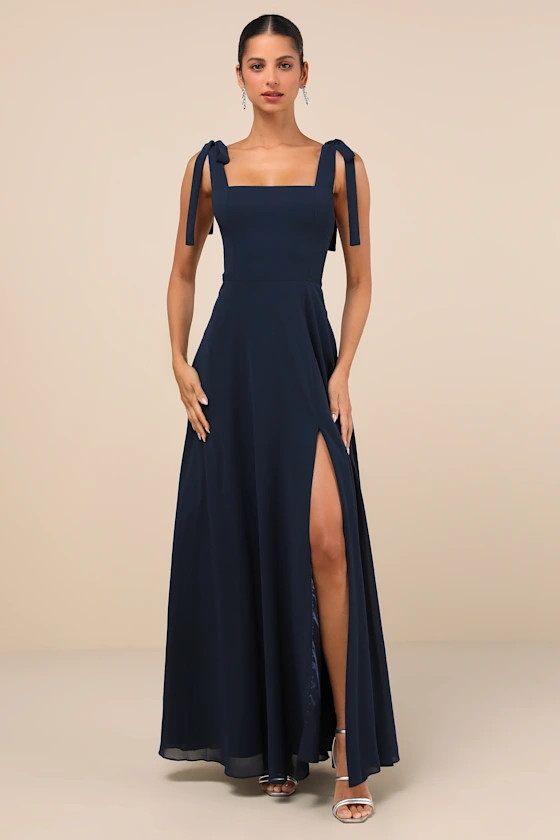Love Me Forever Navy Blue Maxi Dress Fall Wedding Guest Dress Fall Wedding Guest Dresses Fall 2024 | Lulus