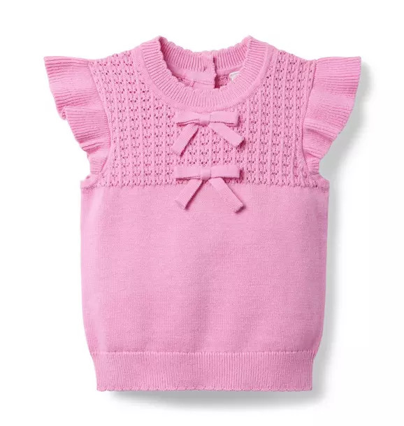 Pointelle Bow Sweater Top | Janie and Jack