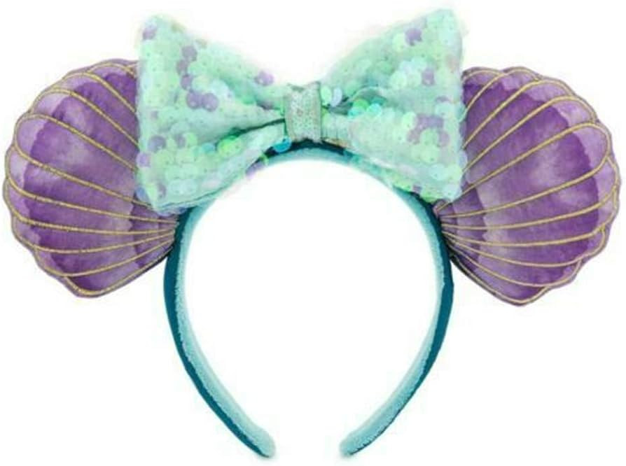 Mermaid Ariel Purple Iridescent Mickey Mouse Minnie Ears Headband | Amazon (US)