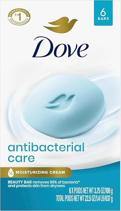 Dove Beauty Bar Soap Antibacterial Care 6 Count For Clean, Moisturized Skin, Removes Bacteria 3.7... | Amazon (US)