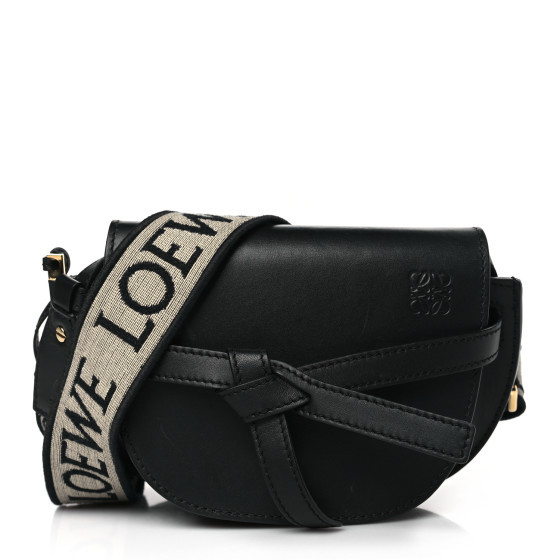 Calfskin Jacquard Mini Gate Dual Bag Black | FASHIONPHILE (US)