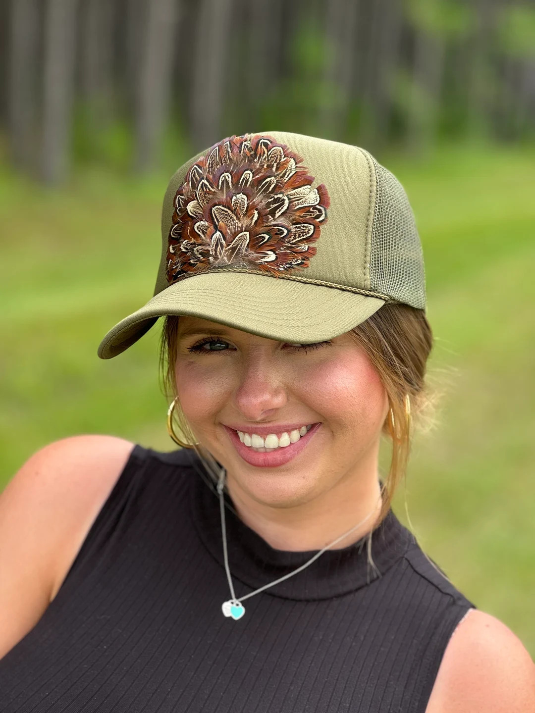 Feather Style Trucker Hat Custom Colors Foam Vintage Trucker Hat Unisex - Etsy | Etsy (US)