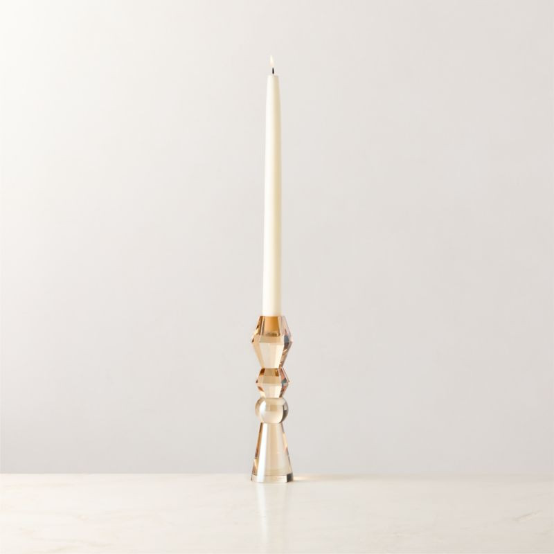 Aven Champagne Crystal Taper Candle Holder Small + Reviews | CB2 | CB2