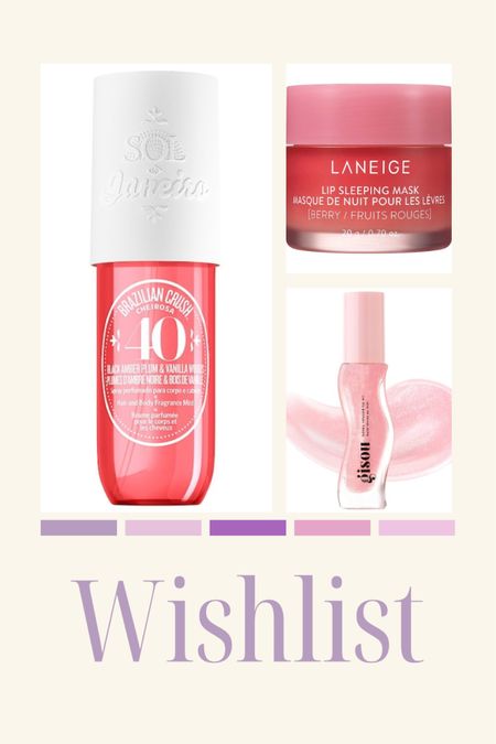 Fragrance
Beauty 
Sephora finds 
Laneige
Gisou
Sol de Janeiro

#LTKbeauty #LTKxSephora #LTKGiftGuide