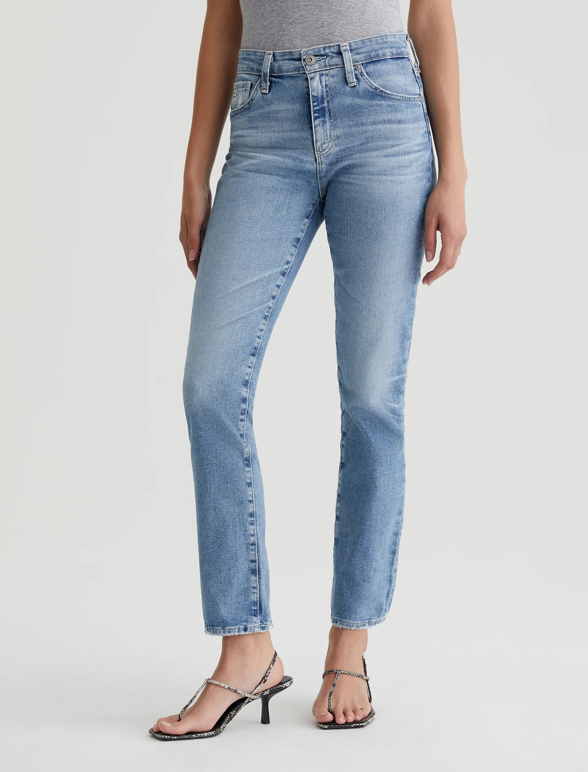 High-Rise Slim Straight | AG Jeans