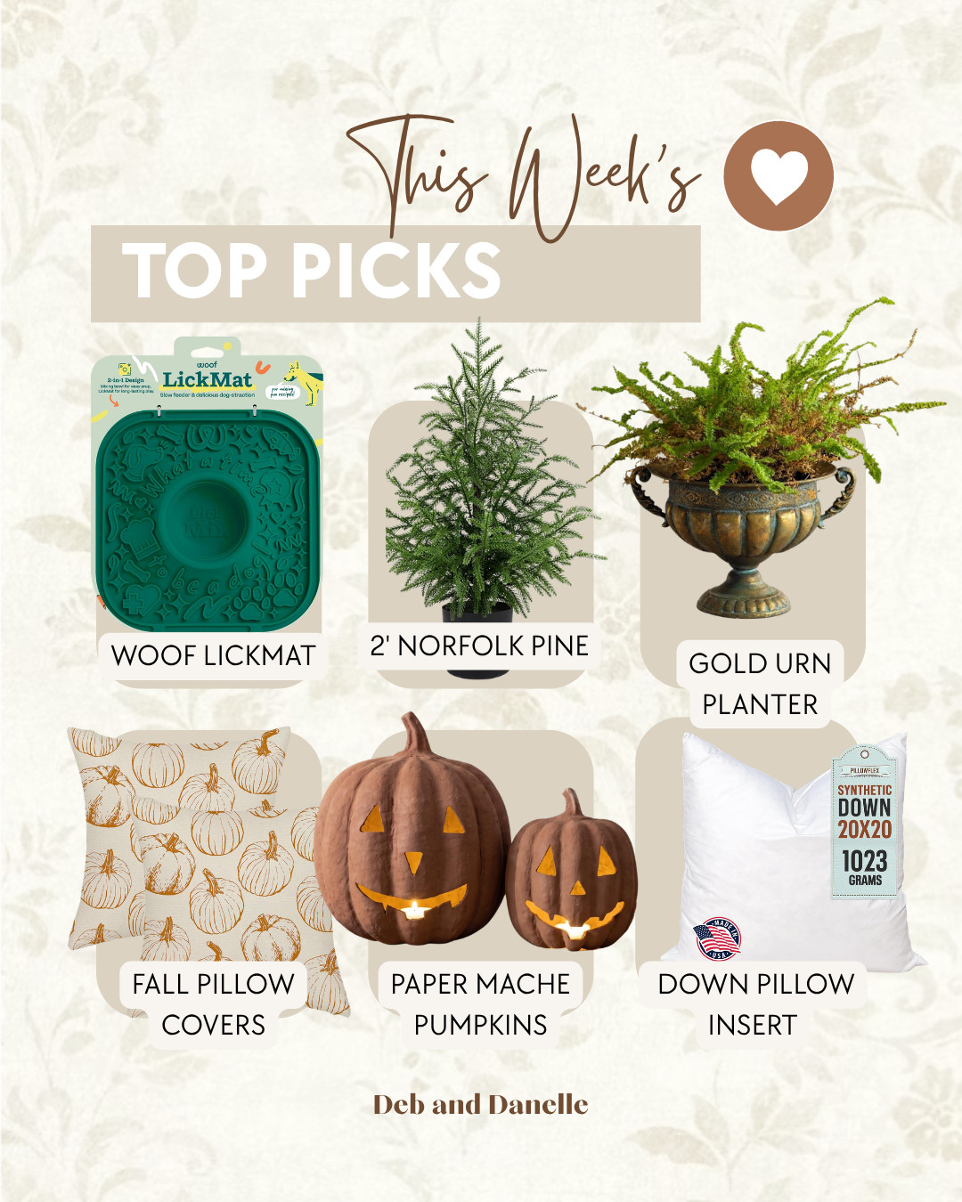 Our most-loved items of the week from Amazon include the LickMat we got for our puppy, a seasonal pine tree we already layered into our Fall decor, as well as a stunning gold urn.  

 #LTKSeasonal #LTKHome