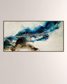 Cerulean Movement II Giclee On Canvas Wall Art With Frame | Horchow
